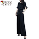Specht mit breitem Beinhosenanzug für Frauen Sommer 2025 neuer Stil der königlichen Schwester Temperament Chiffon Hochverluste schlanke modische und lässige zweiteilige schwarze Top + Hosen Set XL [Vorgeschlagen 115-130jin [Jin gleich 0,5 kg]]]