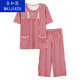 Naigatu mittleren und älteren Mutter Pyjamas für Frauen reines Baumwoll kurzärmelige Sommer regelmäßige lässige alte Damen reguläre Hauskleidung Sommer YMY3937 3XL [Vorgeschlagen 150-170jin [Jin ist 0,5 kg]]]