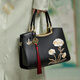 
ZOOLER Bag Women's 2025 New Chinese Style Embroidery Women's Bag Genuine Leather Light Luxury Women's Bag Birthday Gift [Ink Dye Black] Charming Chinese Style Embroidery