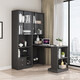 UFSAGCG Corner Desk Bookshelf Integrated Simple Modern Student Desk Home Desk Writing Desk Bookcase de reserva Single Gabinete + Tabla de plegamiento superior Longitud blanca en relieve 1396*35