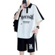 T-shirt à manches à manches courtes Gegusen Summer Boy 12-16 ans Beau Big Children Tendy Casual Suit Trend 6629 blanc (courte manche + short) xl 130-145 Jin [Jin est égal à 0,5 kg]