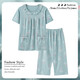 Yuxi Old Lady Summer Kleidung große Größe Old Oma Set Sommer 2025 Neue Mutter Pyjamas Frauen halbe Ärmel Khaki LM6626 Cardigan Style M Empfohlen 80-100jin [Jin gleich 0,5 kg]