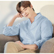 Kein Yinji Notitle Lee Jong-soo Star Personalisierte V-Ausschnitt handgefertigtes Langarmhemd Frühling Trendy Männer loser Designer Einfacher schwarzer C698 L
