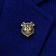 Cijia Brooch Men's Brooch Brooch Gold plaqué Maya Shield Gold Retro Forme Silver Coll Brooch Brooch Femmes Gold plaqué Maya Shield Broche + Couvercle de bouffée de manchette