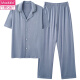 Modal couple pajamas spring and autumn short-sleeved trousers one man and one woman cool ice silk summer cardigan large size suit NSN-12109 women-12309 men M women M men's L