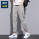 HLA Zhihailan Home The same style of summer thin casual pants for men's loose straight pants fashionable and versatile cropped pants 2023dlsj/653 black - upgraded high-quality 1 XS code [Follow the store priority b