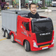 Jian after Jian after truck front children's electric car four-wheel remote control container large truck children's semi-trailer standard white four-wheel drive + foam soft tires + leather seats + four-wheel drive