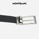 万宝龙MONTBLANC 梯形镀钯针扣黑棕双面皮带/腰带3.5cm 118436 礼物