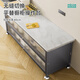 Four Seasons Muge Kitchen Shelves Cabinets Dinner Storage Cabinets Cupboards Microwave Ovens Floor-standing Storage Cabinets Complete Collection of Utensils Thickened Slate [Gray 3 Layers 100*40*80]