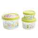 Baja de recién llegada de Yonghuan Round Microonda REFRISTA BOWL REFRIGADOR Caja de almacenamiento de almacenamiento de frutas Amarillo de tres paquetes 250m 1396