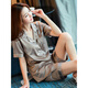 
Catman (MiiOW) high-end pajamas for women in summer ice silk shorts shorts sexy spring and autumn thin imitation silk cardigan two-piece set 3899 bean paste M (85-100Jin [Jin equals 0.5 kg])