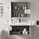 
Pei's [door installation] bathroom cabinet combination smart washbasin ceramic integrated basin small apartment washbasin washbasin light luxury gray 60cm hanging cabinet + mirror cabinet
