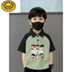 
G.DUCKKIDS pure cotton POLO shirt short-sleeved T-shirt for children's summer new style medium and large children loose splicing handsome lapel boy top 674 smiley face - black and green - POLO shirt pure cotton product 150