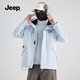 Jeep (JEEP) assault jacket for men and women, three-in-one outdoor warm and windproof jacket for men, moonlight blue (fleece) XL