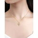 Fat Donglai's same style 18K color gold necklace pendant yellow l gold color female clavicle chain pure gold 2025 new lover auspicious jade rabbit necklace