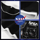 NASA GISS短袖t恤男夏季假两件上衣卡通印花男士宽松圆领半袖 白色 XL 