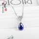 Chili sapphire necklace 925 silver heart-shaped water drop gemstone necklace clavicle chain women's tanzanite sapphire pendant 925 sterling silver platinum-plated pendant free 925 silver