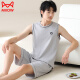 Catman (Miiow) Pajamas de hombres de algodón puro, pantalones cortos de chaleco de verano, ropa para el hogar de talla grande se puede usar fuera de 2025 Nuevo estilo OM13657# L