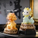 Xixi Taitai's national trend, the time comes and turns. The little dragon horse changes color when it encounters water. Tea pet ornaments can raise rotating spirit beasts. Office tea table decoration. The time comes and turns - the little dragon horse - turns golden.
