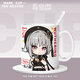 Howang De Mingchao Surrounding Water Cup Verina Anke Bloomer Creative Ceramic Mug Drinking Water Cup Milk Cup Coffee Cup [White Handle] DR1049 Exquisite Mug [Single Cup + Spoon + Coaster]