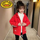 G.DUCKKIDS girls' coat thickened winter cotton coat 2023 new children's winter clothes girls' middle-large children's cotton coat clip plus velvet windbreaker pink plus velvet thickened 110 recommended height 100-110cm aged 4-5 years old