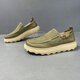 
GY Jinlilai 2025 summer thick-soled lazy man kicks loafers leather hollow travel shoes men's shoes breathable sports rest 9898 yellow leather surface 40
