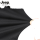 JEEP SPIRIT高端运动冰丝T恤男士速干短袖跑步套装夏季球衣篮球羽毛球服新品 jp-9901黑灰套装 M