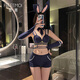 Site officiel de Feimu Sexe sous-vêtements Bunny Girl Uniforme Suit sexy Pyjamas sans enlever la robe de bataille Tempation Femmes passionnées 3879 Blue phare + rose [bandeau + faux collier + cravate + Bra + Zipper Open d'entrejambe Shorts + 1 taille unique [poids suggéré 80-120 Jin [Jin est égal à 0,5 kg]]]