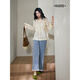 Lace lace lace light blue jeans for women 2025 summer new nine-point straight wide-leg long trousers autumn light blue SM released on August 21 S/S