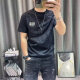 2025 summer new trendy brand full of cartoon printed short-sleeved T-shirt for men slim and trendy versatile short T-t shirt QP Lu Erjiu829 white L