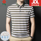 MONTAGUT short-sleeved T-shirt men's French high-end mulberry silk summer 2025 new middle-aged daddy suit striped lapel Polo a829-red M m 165 suitable for 100-115Jin [Jin equals 0.5 kg]