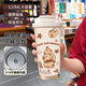 ZKHE Kapibala thermos large capacity student portable double drinking coffee cup new men and women straw water cups white-BXAB13558 capybara + with lanyard Ceramic inner liner