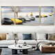 Clcey Fulu Leicht Luxus Wohnzimmer Dekoration Malerei Einfaches modernes Sofa Hintergrund Wandhänge Malerei Atmosphärische Wandbildlandemalerei Wandmalerei HJ-3884-Zeit-Laufen für 2-2,5 Meter Sofa 40*60+ Mitte