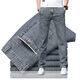 Siete lobos Summer delgados jeans delgados de gama alta para hombres Pantalones casuales rectos sueltos para hombres estiramientos transpirables hombres 9866 azul claro [contador] 32 [dos pies cinco]
