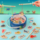 Childlike fishing toys for children wooden baby magnetic small fish infant educational puzzle 1-2 years old one two and a half 3 boys and girls exquisite flat bucket 53 fish + 3 fishing rods + pictures