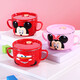 Kinderschale Anti-Fall und Anti-Scenening mit Griffbabysspezifische Mahlzeiten und Trinken von Suppenstrohschalen Grundschülern Suppenschüsselgeschirr Set 4877 Mickey Blue 580ml