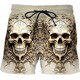 2024 summer casual shorts, personalized trendy skull 3D digital print, men's casual shorts STK1381 S 80-90Jin [Jin equals 0.5 kg]