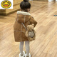 G.DUCKKIDS girls winter velvet coat 2024 new children's fur all-in-one coat lamb velvet hooded cotton coat for baby girls brown_velvet 110 cm