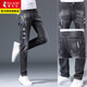 Jeans Woodpecker Jeans Los pantalones delgados delgados de los hombres delgados de los hombres, los pantalones elásticos delgados de la marca delgada, los pantalones rectos elásticos 6636 gris 30 (circunferencia de la cintura 2 pies 3)