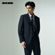 Lilang suit men's soft elastic small blue suit business formal wear 25 autumn navy blue