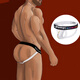 MEN UNDERWEAR PUMP!性感男士丁字裤薄款网孔情趣双丁内裤同志比基尼T裤露臀提臀U凸 1条（白色） XL