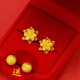BMOI Old Phoenix 999 pure gold pure gold earrings for youthful appearance, let a hundred flowers blossom and four-leaf clover love earrings for mom. The more the merrier, the more lilies + four-leaf clover earrings Lao Feng 1.56