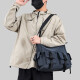 Casual versatile multi-pocket simple solid color large capacity men's crossbody bag black