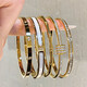 Titanium steel colorless light luxury high-end Roman numeral bracelet white shell bracelet women's birthday gift single row diamond gold bracelet