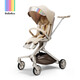 Bebebus Baby Walking Artifact MAX is a lightweight foldable, sitable and lying-down high-view two-way baby stroller stroller, desert titanium + mosquito net mat (adjustable cushion)