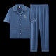 Kuzhang (Kuzhang) Pyjama masculin Pantalon à manches courtes Coton pur Coton Les vêtements de maison minces peuvent être portés à l'extérieur avec un costume décontracté de plus grande taille G3884 pantalon à manches bleues L recommandé 100-120 Jin [Jin est égal à 0,5 kg]