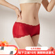 Sous-vêtements en soie moyen Sihuang Mid-Waist pour femmes 100% Mulberry Silk tricot Sexy Lace Boxer short mince grande taille noire foncée 3884+ Cuir Pink 3885 M Single Taille