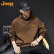 Jeep (JEEP) sweatshirt men's hooded autumn and winter loose bottoming shirt loose casual top men's brown XL