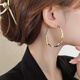 DL 1998 Fat Donglai same style 18k gold plain hoop earrings large hoop earrings for women unique exaggerated temperament 18k white l gold Mobius