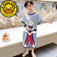 G.DUCKKIDS children's one-piece pajamas boys autumn winter summer long-sleeved boys cartoon Ultraman baby boy one-piece anti-kick sleeping bag large Ultraman long-sleeved size 10 recommended height 105-115cm 4-5 years old